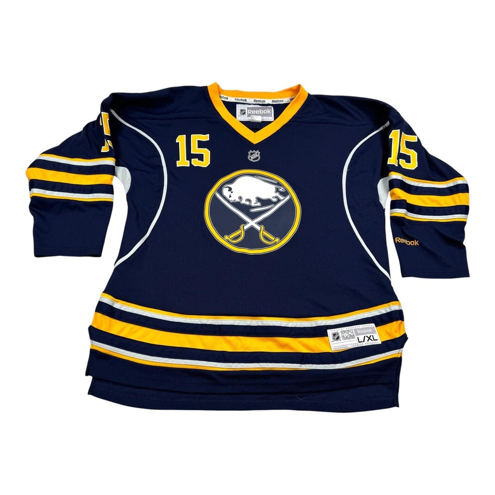 Buffalo Sabres Jersey Boys Youth L/XL Blue NHL Hockey Jack Eichel 15 Reebok